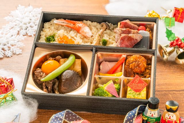 神戸 肉料理 La carnet （ラ コルネ）-【冬弁当】雅～Miyabi〜雌牛の神戸牛ステーキとエビのフリトー ズワイガニ御膳