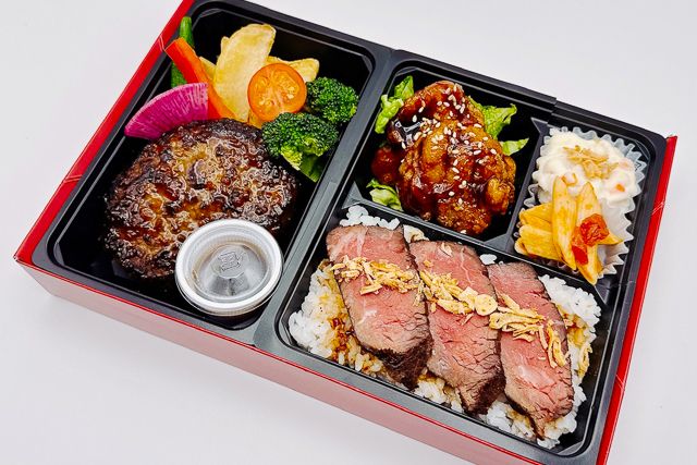 ミートラッシュ ～Meat Rush～-近江牛100％ハンバーグと黒酢唐揚げ（黒毛和牛ローストビーフ）