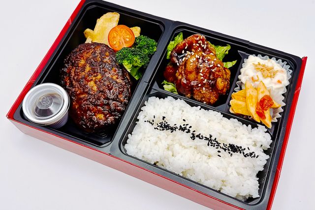 黒酢唐揚げと無添加特製ハンバーグ