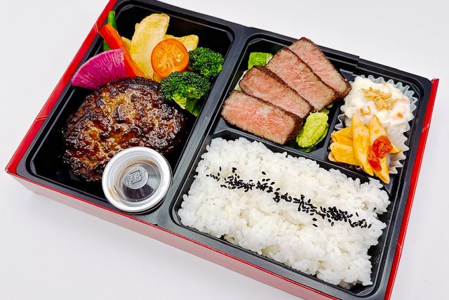 近江牛100％ハンバーグと黒毛和牛ステーキ