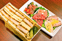 Merendaーsandwichー-厚切りトンカツのサンドイッチ＆ミニオードブルセット
