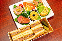 Merendaーsandwichー-手ごねハンバーグのサンドイッチ＆オードブルセット