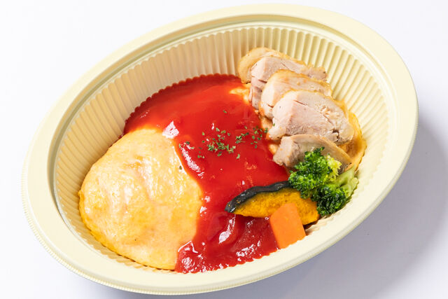 【トマトケチャップソース】オムライス＆特製チキン