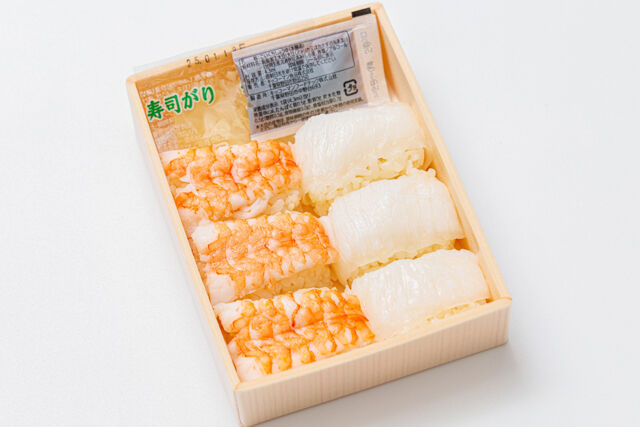 日本ばし大増-えんがわと海老の押寿し