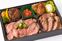 肉ビストロ SPAJIO-アンガス牛サーロインステーキとローストビーフ肉飯&amp;手ごねハンバーグステーキ弁当