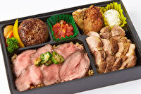肉ビストロ SPAJIO-スペイン産ガリシア栗豚の肩ロースステーキとローストビーフ肉飯＆手ごねハンバーグステーキ弁当