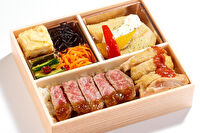 肉会席 Gen-A4和牛赤身ステーキ 白身魚ムニエル弁当