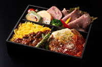 低温調理ステーキ 肉割烹 幸村-特選牛ハンバーグとローストビーフ弁当