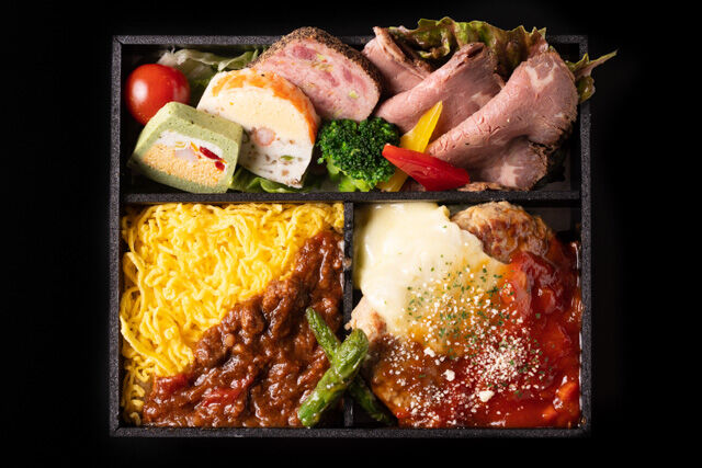 低温調理ステーキ 肉割烹 幸村-特選牛ハンバーグとローストビーフ弁当