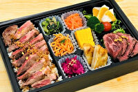 美味しい生活『肉食創色』-サーロインステーキ重（牛ハラミステーキ）