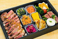 美味しい生活『肉食創色』-サーロインステーキ重（厚切り牛たん）