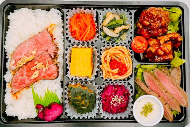 美味しい生活『肉食創色』-黒毛和牛ローストビーフ（牛たん焼と黒酢唐揚げ）