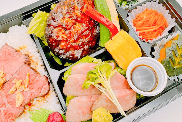 美味しい生活『肉食創色』-やわらかハンバーグ（黒毛和牛ローストビーフ＆A5カルビステーキ）