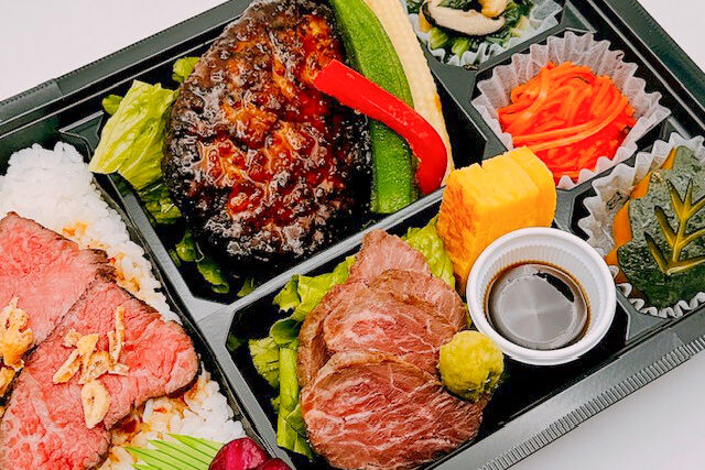 美味しい生活『肉食創色』-やわらかハンバーグ（黒毛和牛ローストビーフ＆牛ハラミステーキ）