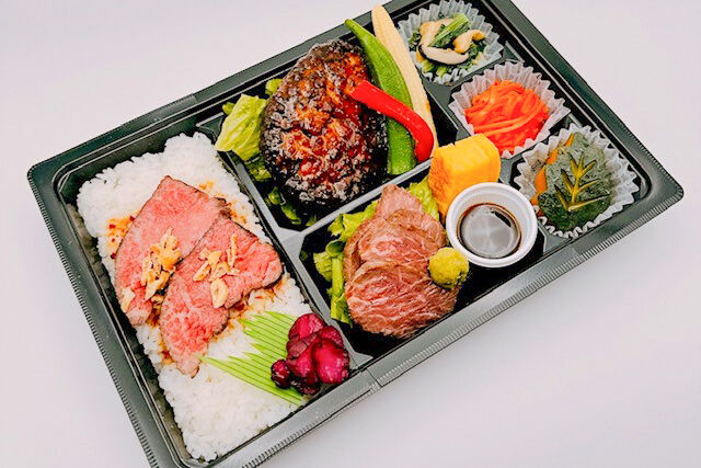 美味しい生活『肉食創色』-やわらかハンバーグ（黒毛和牛ローストビーフ＆牛ハラミステーキ）