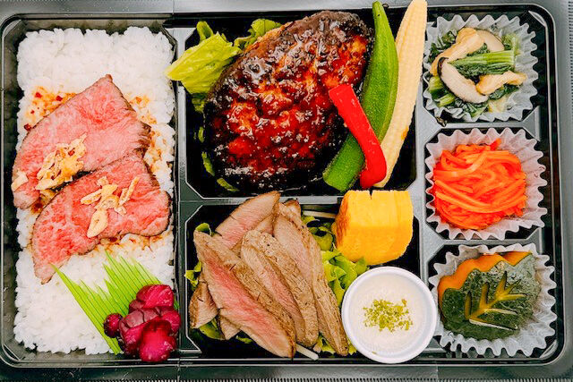 美味しい生活『肉食創色』-やわらかハンバーグ（黒毛和牛ローストビーフ＆牛たん塩焼き）
