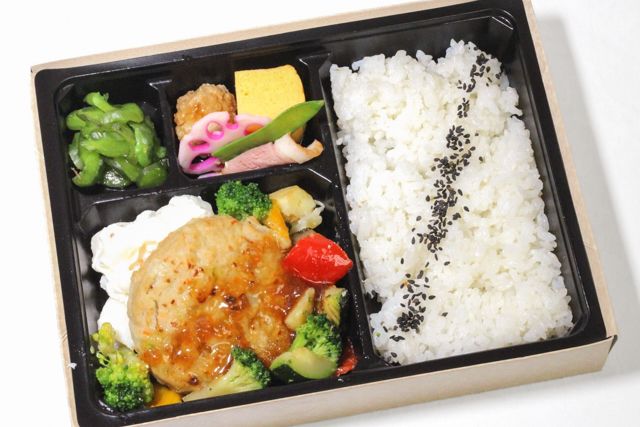 にくとごはん-【にくとごはん】ヘルシー豆腐ハンバーグと地中海野菜〔お好み幕の内弁当〕