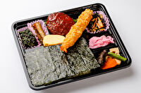 のり弁松原本店-【有明産海苔弁当】ハンバーグと海老フライ～和惣菜と一緒に～