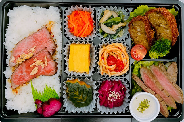 おもてなし『縁讃』-牛たん焼と国産牛のメンチカツ（黒毛和牛ローストビーフ）