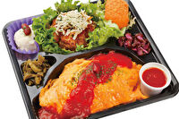 OmtRak-オムライスチキントマトソース ハンバーグ弁当