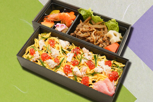 豪華鯛と筋子ちらし寿司名物牛しぐれの二段重