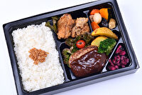 大阪手づくり弁当 はまよし-2種のおかずが楽しめる！ハンバーグと唐揚げ幕の内
