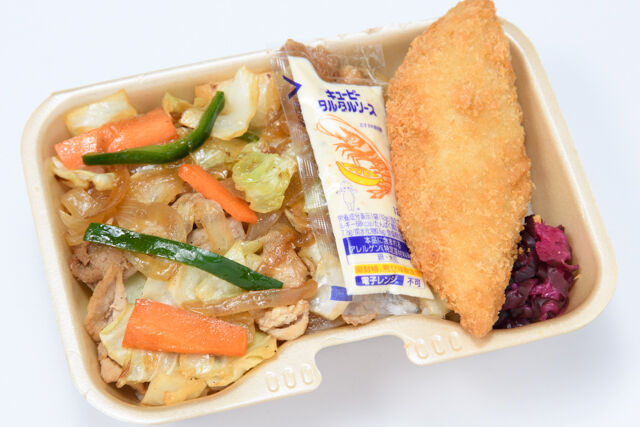 大阪手づくり弁当 はまよし-野菜炒め白身フライ飯BOX