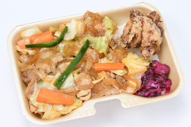 大阪手づくり弁当 はまよし-野菜炒め唐揚げ飯BOX
