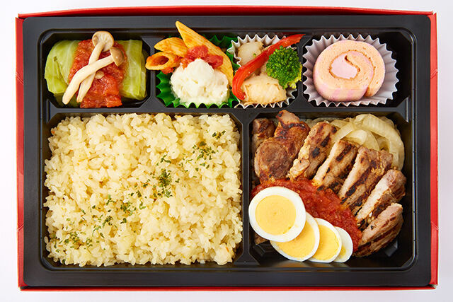 洋食屋POND-【7/15～のお届け】洋食屋さんの三元豚ポークグリル弁当（プチデザート付き）