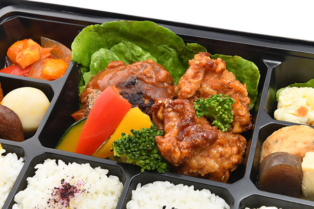 ロケ弁マスター-デミグラスハンバーグと唐揚げWメイン弁当