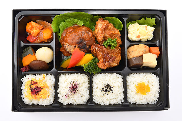ロケ弁マスター-デミグラスハンバーグと唐揚げWメイン弁当