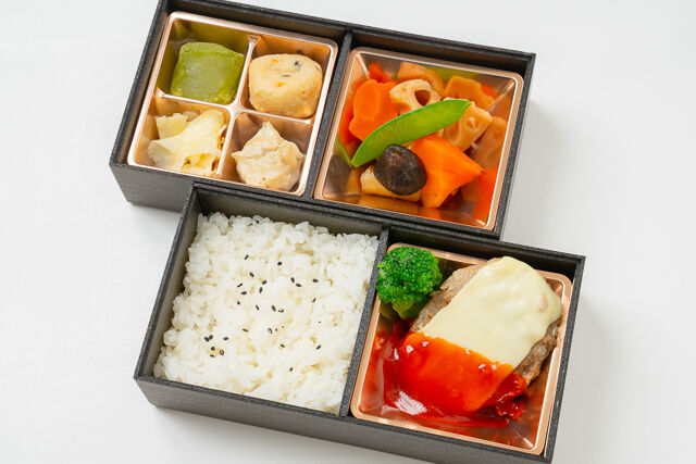 彩菜弁当 虎龍-チーズハンバーグ2段弁当