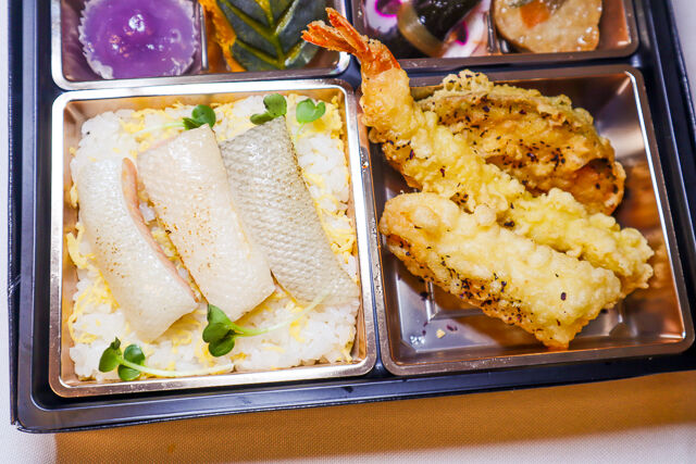三種天ぷらの焼ハラス御飯