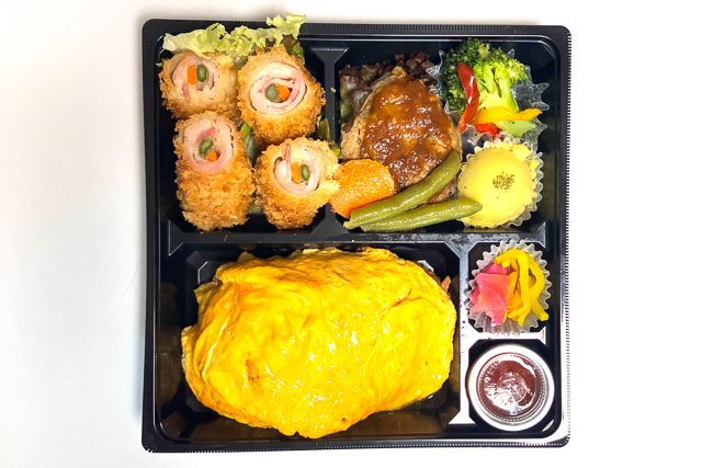 四季彩-【熨斗対応可】オムライス＆ハンバーグと特製アスパラベーコン巻き