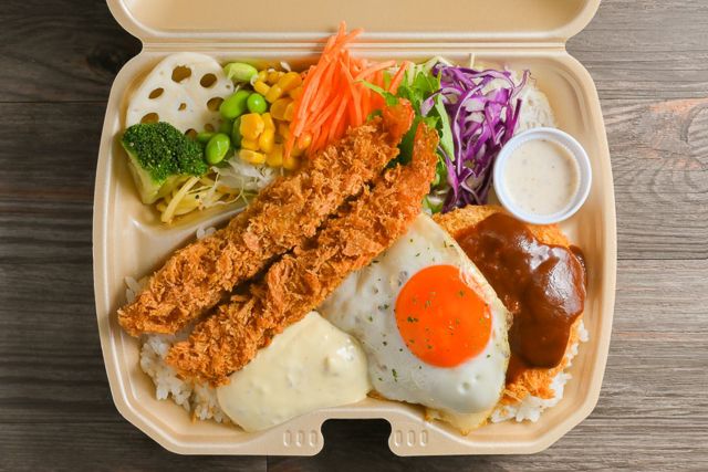 SOMY'S DELI-8種野菜の月見デミメンチ＆海老フライ弁当