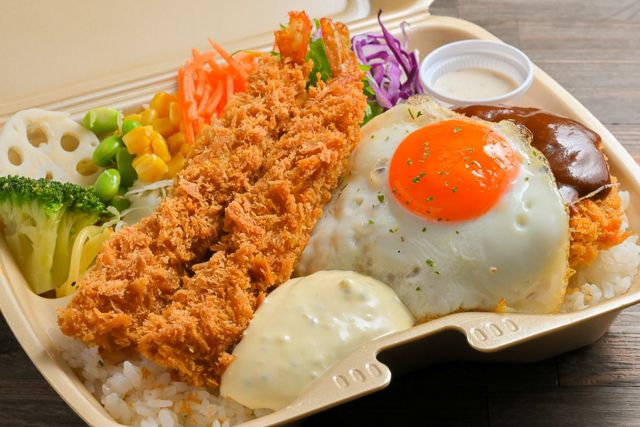 SOMY'S DELI-8種野菜の月見デミメンチ＆海老フライ弁当