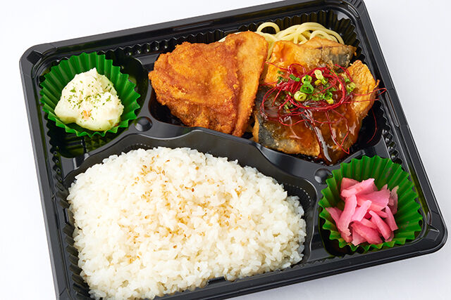 菅原弁当 の 鶏のからあげ 鯖の竜田揚げ甘酢あん弁当 ごちクル お弁当の配達 デリバリー 菅原弁当 の 鶏のからあげ 鯖の竜田揚げ甘酢あん弁当 ごちクル お弁当の配達 デリバリー