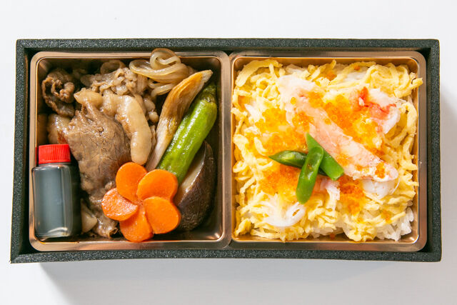 すき焼き うめの-【熨斗対応可】【冬限定】厳選牛すき焼きと蟹ちらしの二段御膳