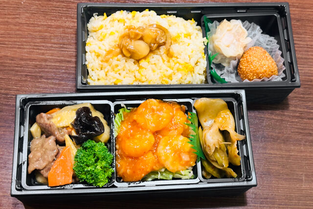 海老チリ&amp;ホタテ炒飯二段重高級中華御膳