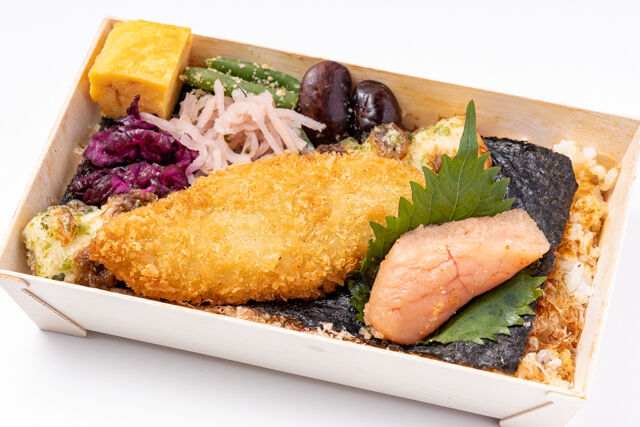 味噌と生姜と米-海苔弁 たっぷり明太子＆白身フライ〜タルタルソース添え〜