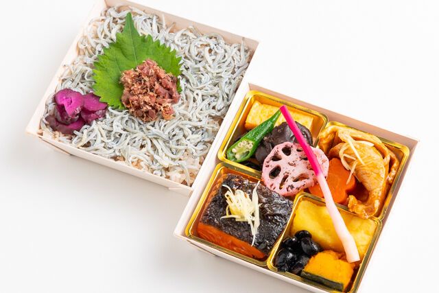 味噌と生姜と米-二段重 梅しらす弁当 豚肉の生姜焼き【MTK11】