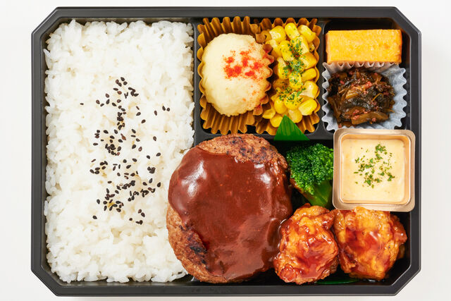 塚田農場おべんとラボ-ハンバーグ＆若鶏のチキン南蛮弁当