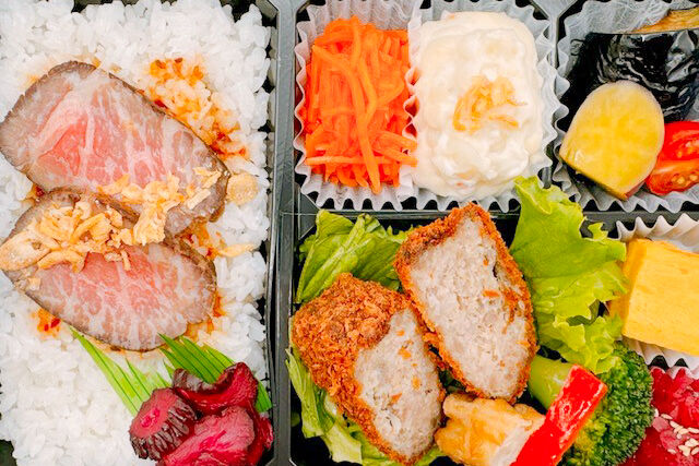 牛たんと黒毛和牛 つかさ政宗-つかさ御膳（黒毛和牛ローストビーフと国産牛のメンチカツ）