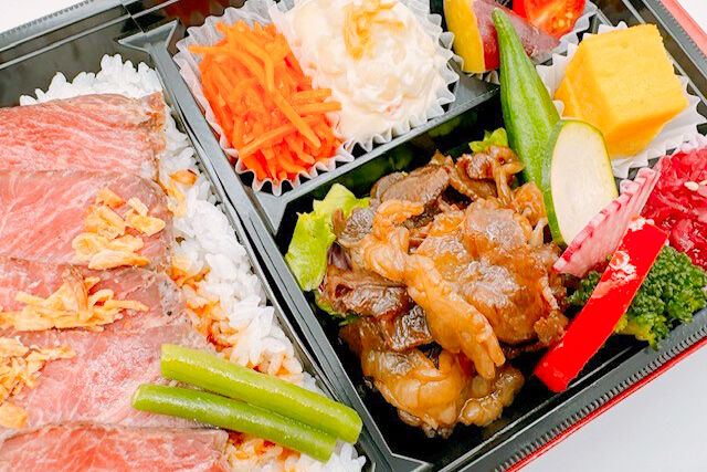 牛たんと黒毛和牛 つかさ政宗-つかさ御膳（特選牛ロースステーキと黒毛和牛すき焼き）
