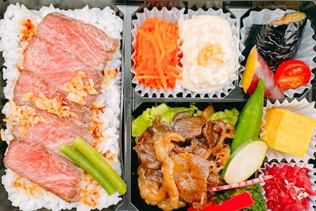 牛たんと黒毛和牛 つかさ政宗-つかさ御膳（特選牛ロースステーキと黒毛和牛すき焼き）