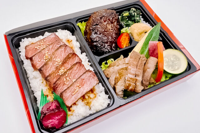 牛たんと黒毛和牛 つかさ政宗-政宗御膳（近江牛100％ハンバーグと牛たん焼きとサーロインステーキ）