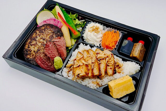 vege-lovele vegetable-若鶏炙り焼きごはん&ハンバーグハラミ焼肉弁当