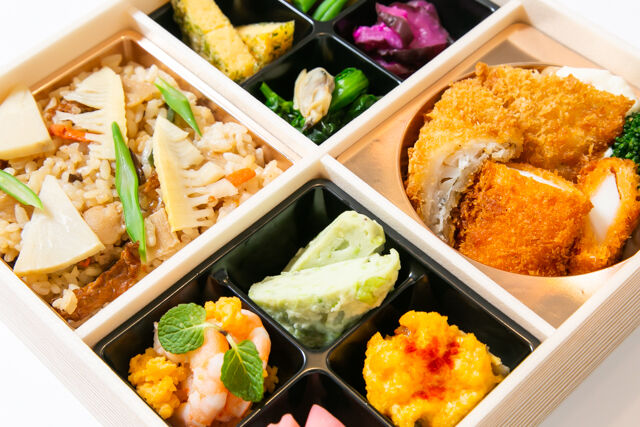 和暖-【春先取り】2種の海鮮フライと筍ご飯弁当