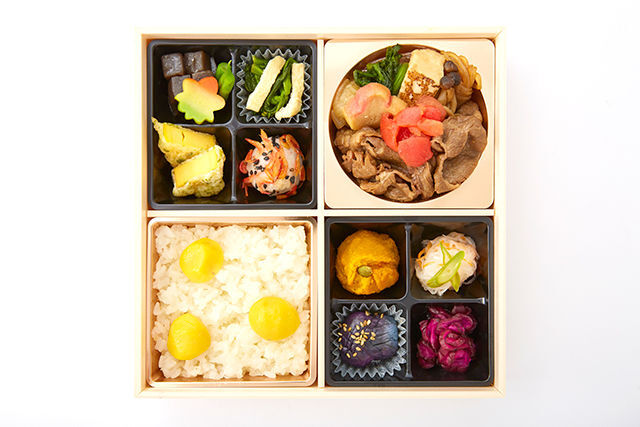 和暖-【熨斗対応可】トマト牛すき焼きと栗おこわ飯弁当