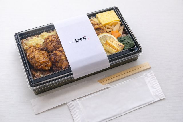 和が家-鶏の唐揚げと削り節の鰹節弁当